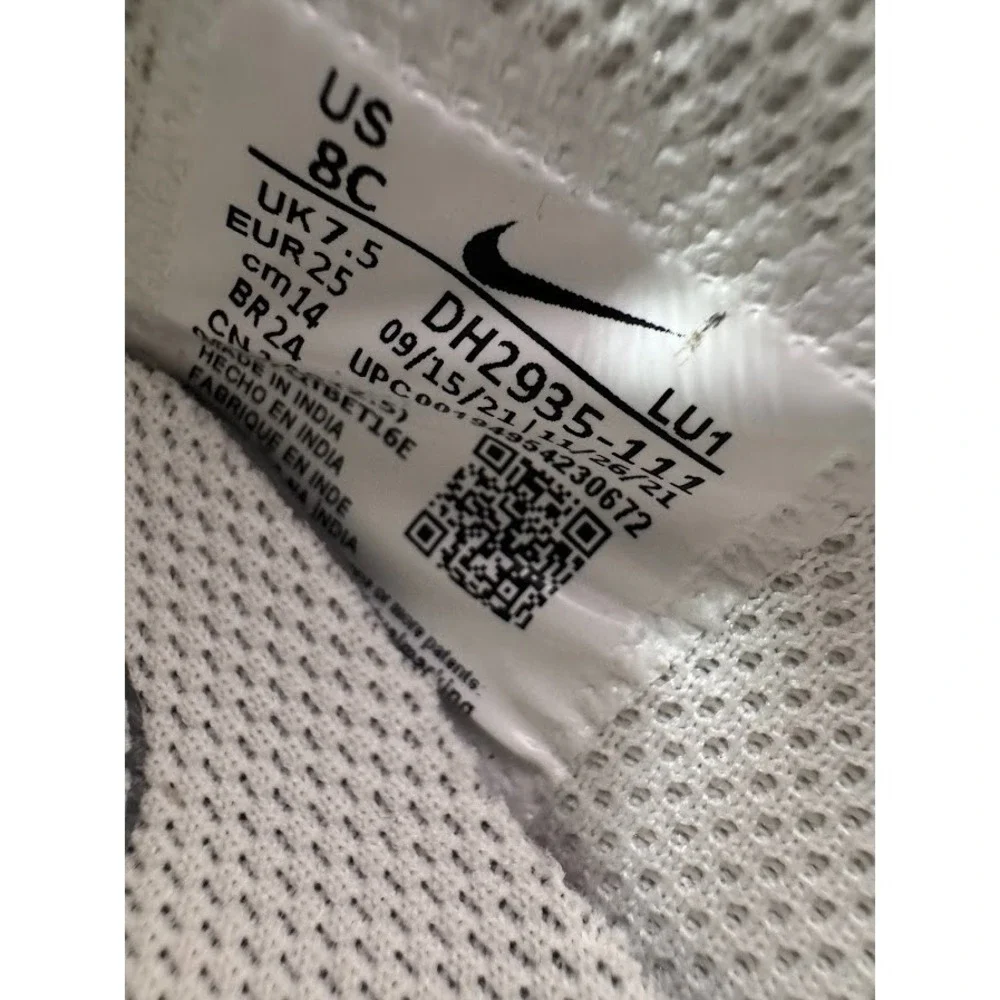 Nike Air Force 1 Mid LE White Leather Kids Sneakers Hook Loop US 8C DH2935-111